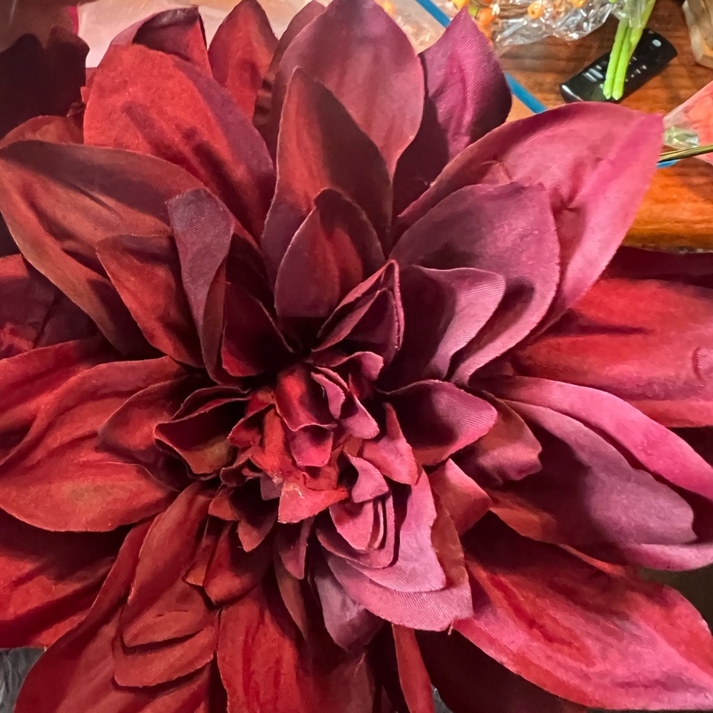 Elegant Burgundy Faux Flower Accent